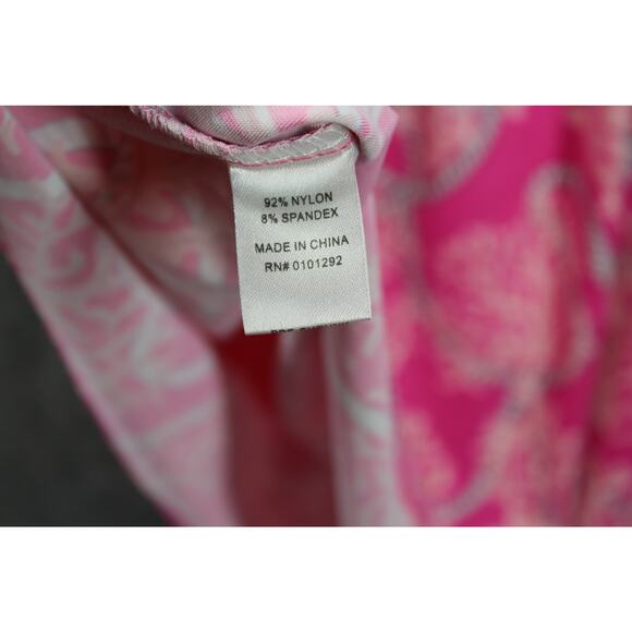 Lulu B 1X Pink Coral Print Blouse V-Neck 3/4 Sleeve Ruffle Cuff Top - Picture 5 of 6